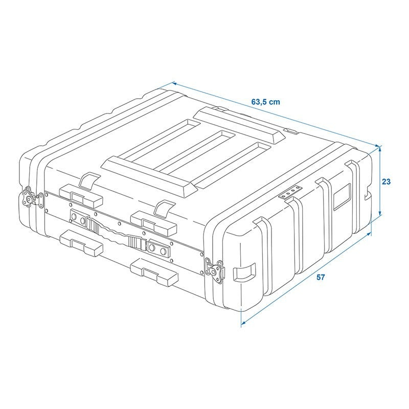 Coffre Etui avec rack 19" 3U