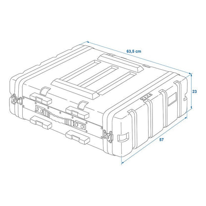 Coffre Etui avec rack 19" 3U