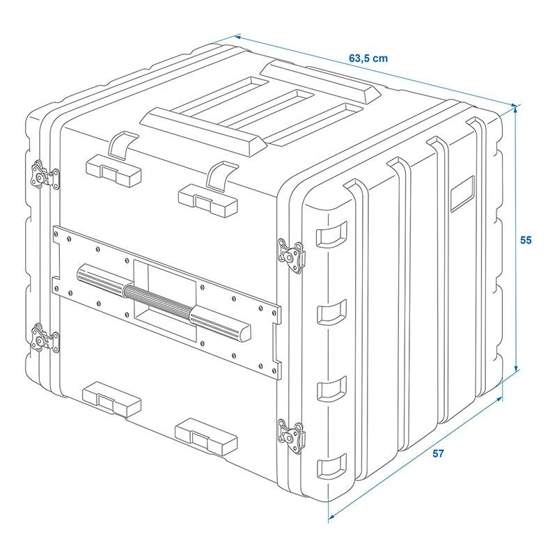 Coffre Etui avec rack 19" 10U