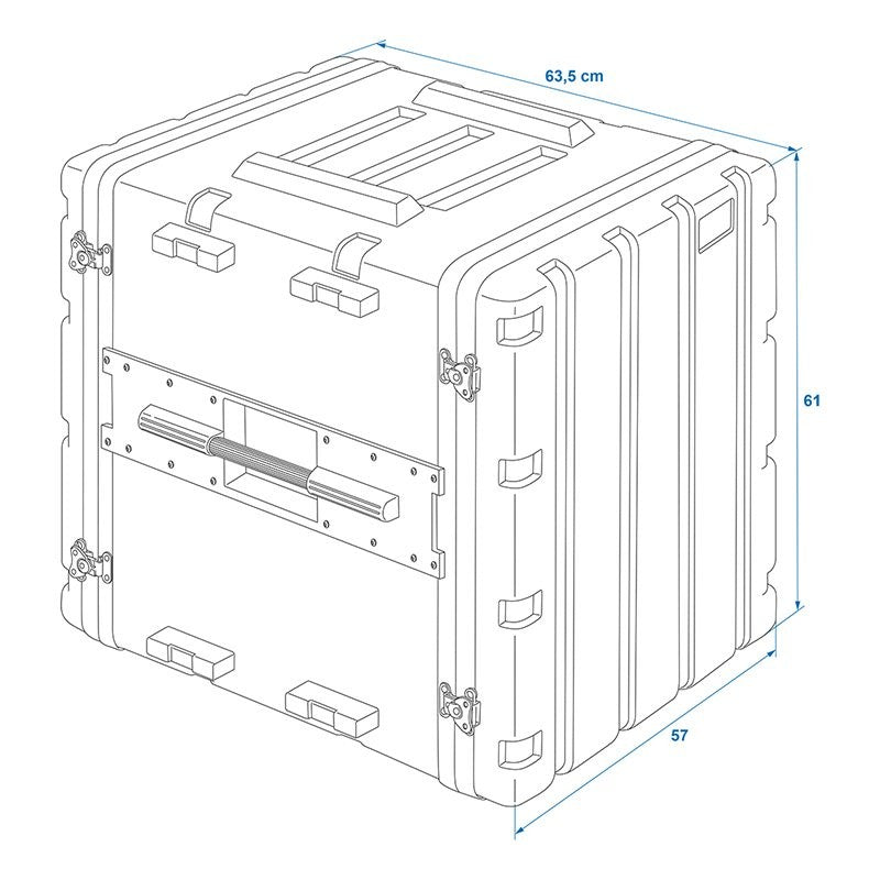 Coffre Etui avec rack 19" 12U