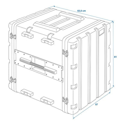 Coffre Etui avec rack 19" 12U