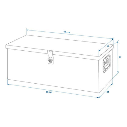 Boîte à outils aluminium pour remorque 760 x 320 x H270 mm