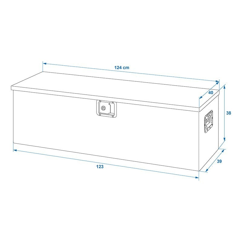 Boîte à outils aluminium pour remorque 1240 x 400 x H380 mm