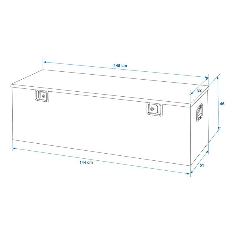 Boîte à outils aluminium pour remorque 1450 x 520 x H460 mm