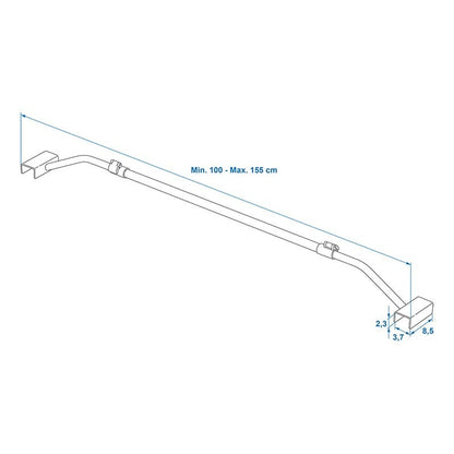 Support de bâche réglable 100-155cm pour bâche de remorque