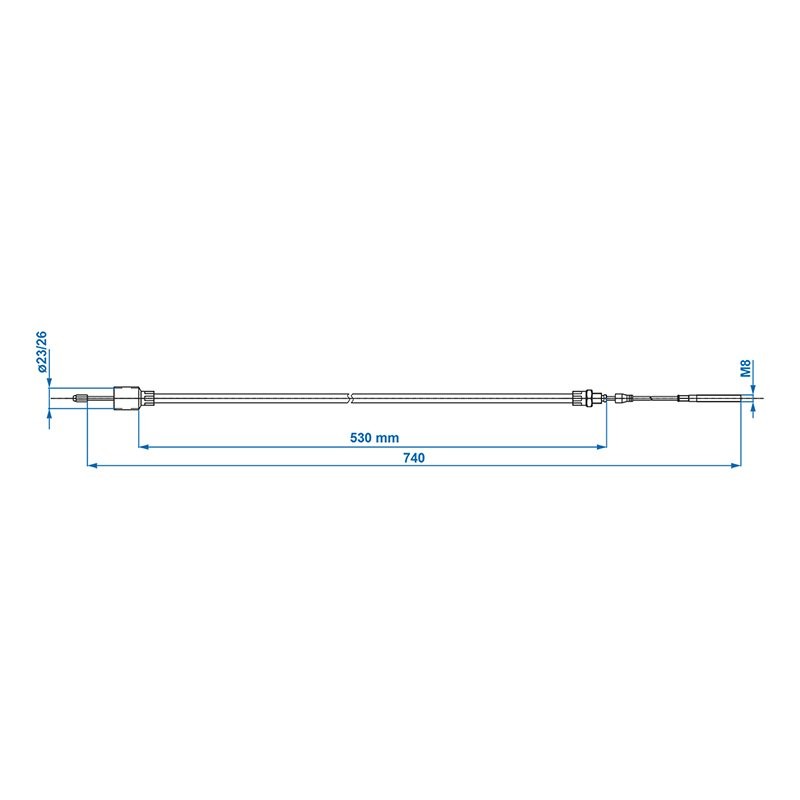 Câble de frein 530/740mm cloche Ø26mm convient à AL-KO < '97