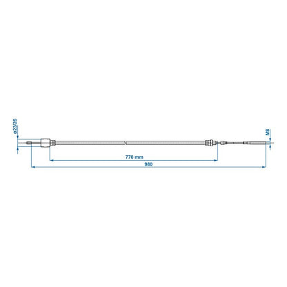 Câble de frein 770/980mm cloche Ø26mm convient à AL-KO < '97