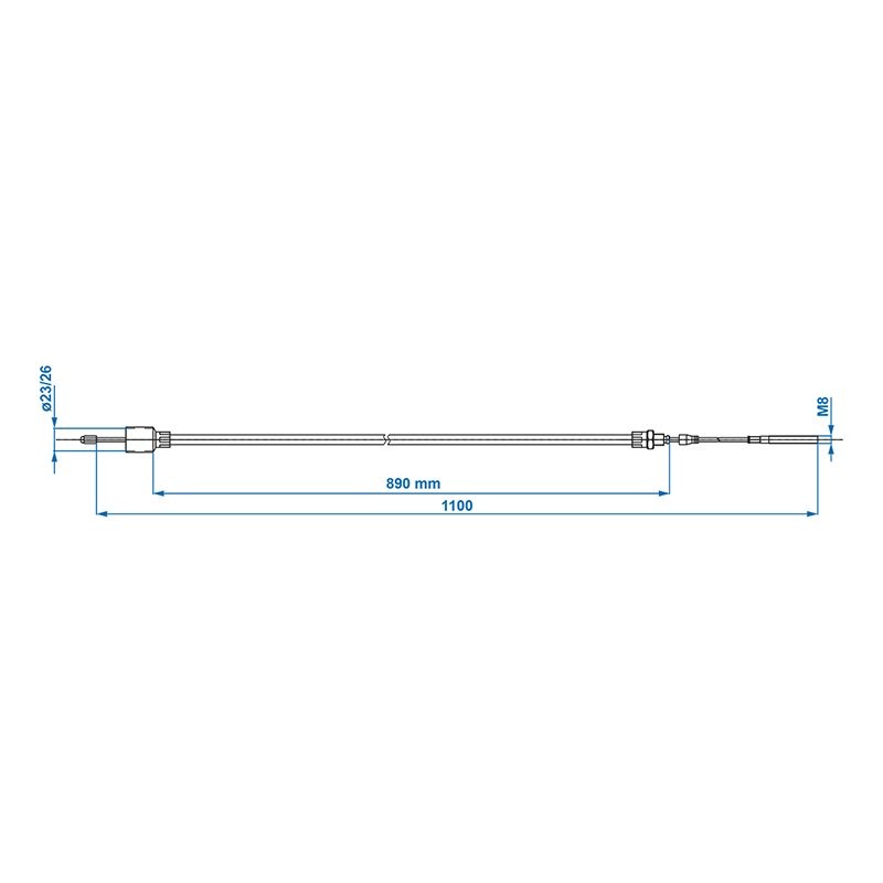 Câble de frein 890/1100mm cloche Ø26mm convient à AL-KO < '97