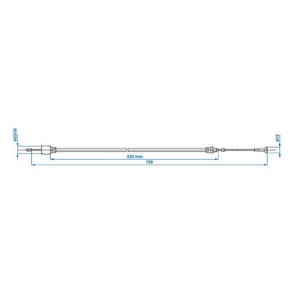 Câble de frein 520/730mm cloche Ø26mm convient à AL-KO > '97