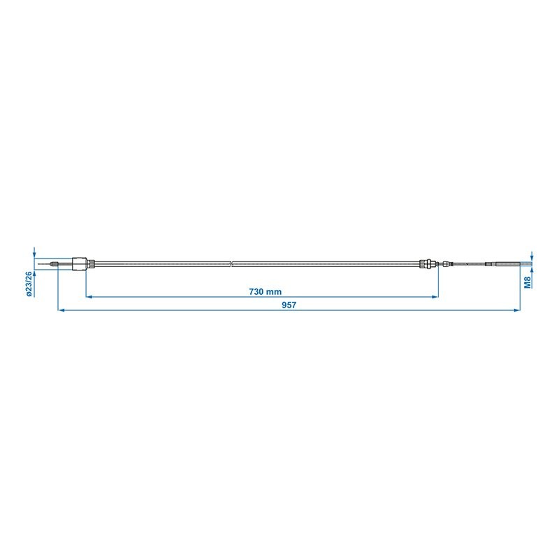 Câble de frein 730/957mm cloche Ø26mm convient à BPW