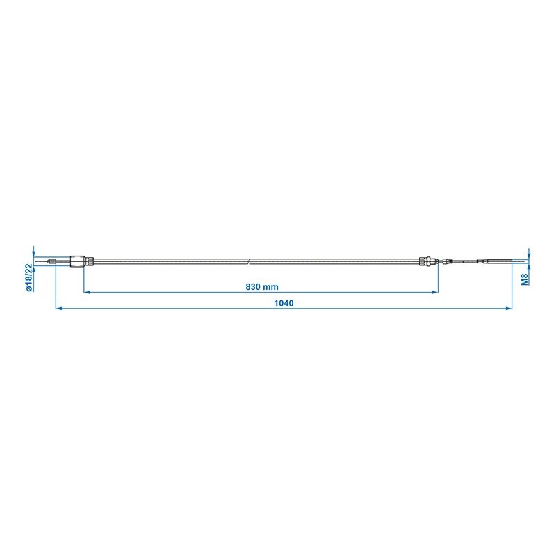 Câble de frein 830/1040mm cloche Ø22mm convient à Knott/Schlegl/Nieper/Avonride/BPW