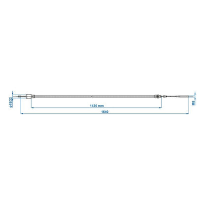 Câble de frein 1430/1640mm cloche Ø22mm convient à Knott/Schlegl/Nieper/Avonride/BPW