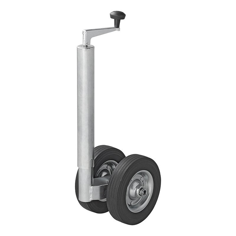 Roue jockey double 48 mm avec pneus en caoutchouc solide 200 x 50 mm