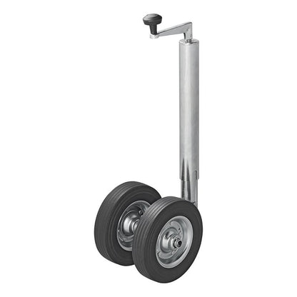 Roue jockey double 48 mm avec pneus en caoutchouc solide 200 x 50 mm