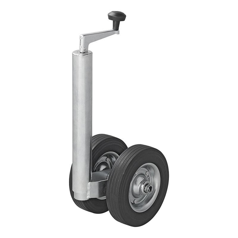 Roue jockey double 48 mm avec pneus en caoutchouc solide 200 x 50 mm