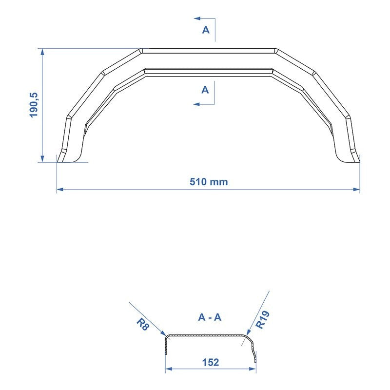 Garde-boue en plastique angulaire de 8 pouces