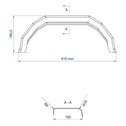 Garde-boue en plastique angulaire de 8 pouces