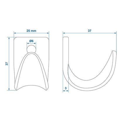 Crochet à visser métal 37 x 25 x 3 mm