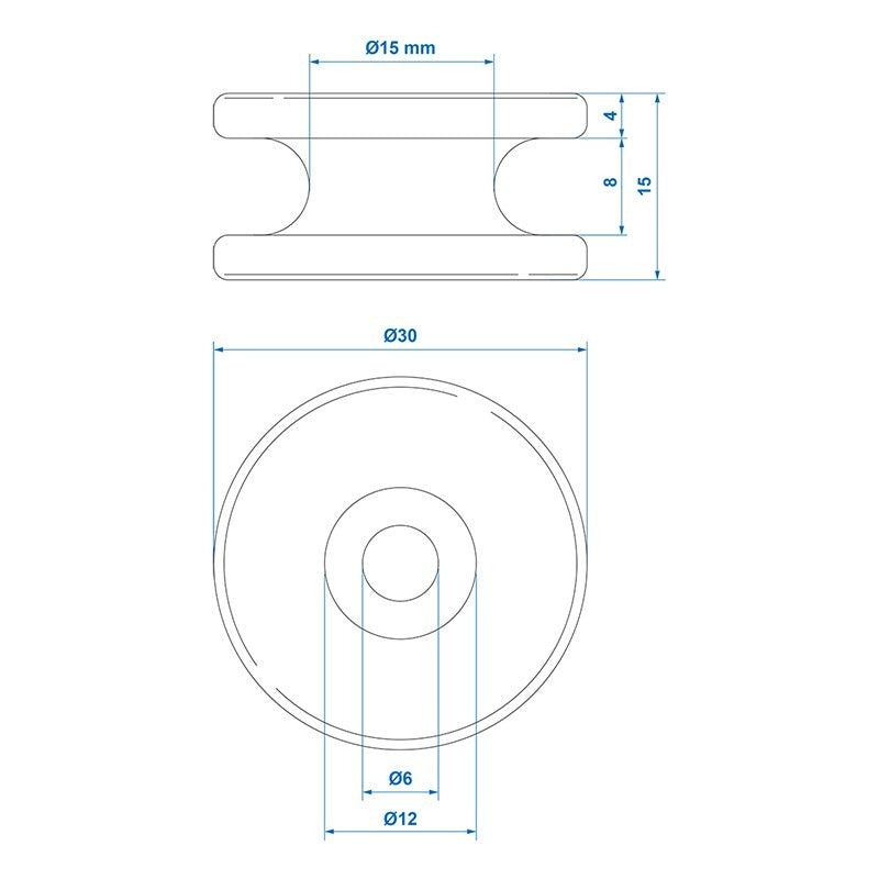 Crochet de corde rond PVC Ø30 x 15 mm