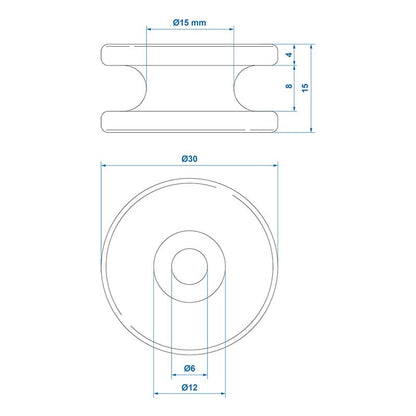 Crochet de corde rond PVC Ø30 x 15 mm