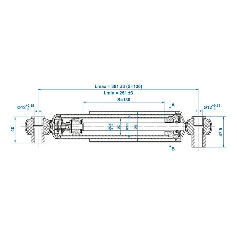 Amortisseur 1300-1800kg CC=250-380 - jeu de 2 pièces