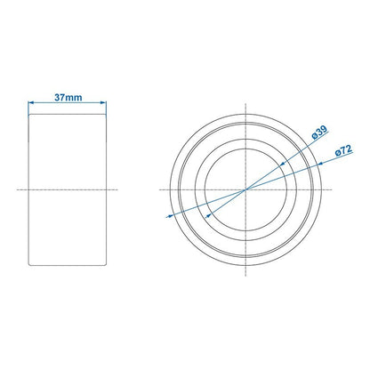 Roulement compact 39/72x37mm universel