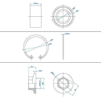 Jeu de roulement compact 39/72x37mm universel