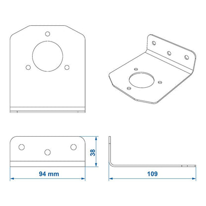 Support de prise métal incliné 9,4 x 10,9 cm