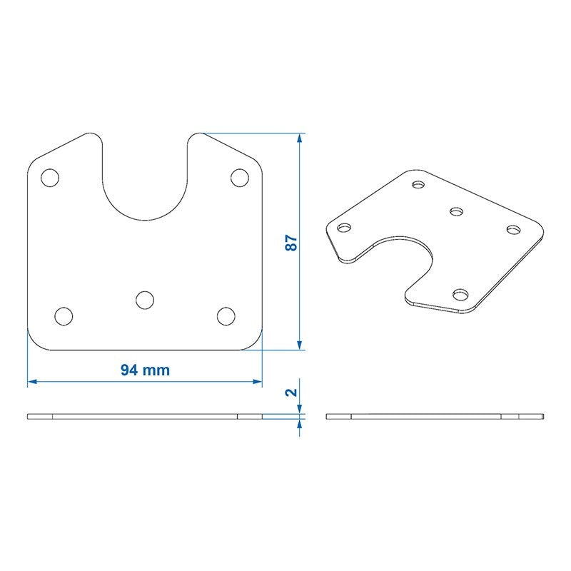 Support de prise métal 9,4 x 8,7 cm