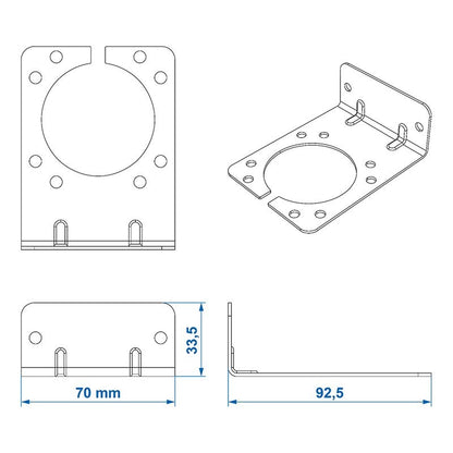 Support de prise métal incliné 9,25 x 7 cm