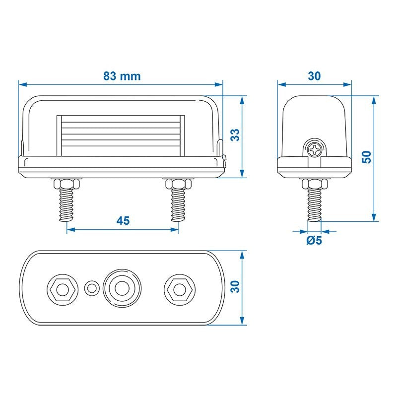 Illumination de plaque d'immatriculation 83x33mm PM dans blister