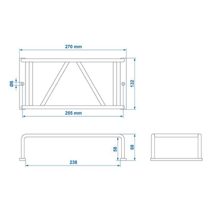 Grille de protection pour feu arrière 238 x 132 x 58 mm