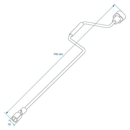 Manivelle 740 mm avec joint de cardan de 19 mm pour vérins stabilisateurs