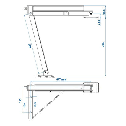 Vérin stabilisateur compact pour l'avant gauche et l'arrière droit 800 kg