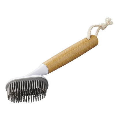 Brosse à vaisselle silicone 23 cm Ø7 cm x 4 cm bambou