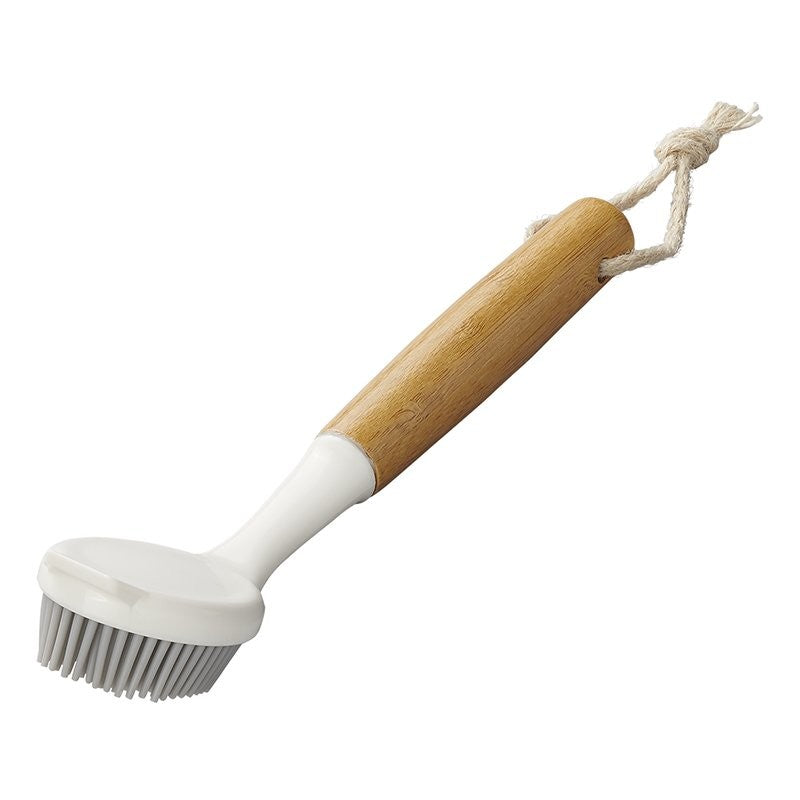 Brosse à vaisselle silicone 24,5 cm Ø7 cm x 5 cm bambou