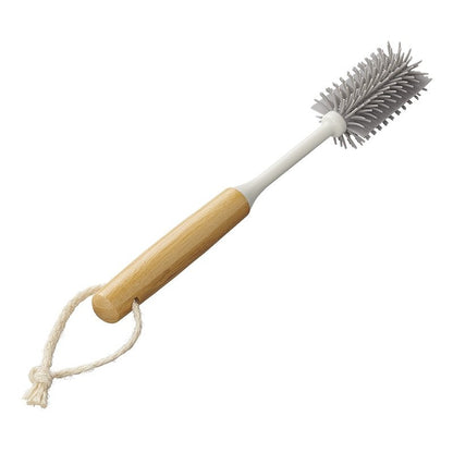 Brosse à bouteille silicone 31,5 cm Ø5 cm x 7,5 cm bambou