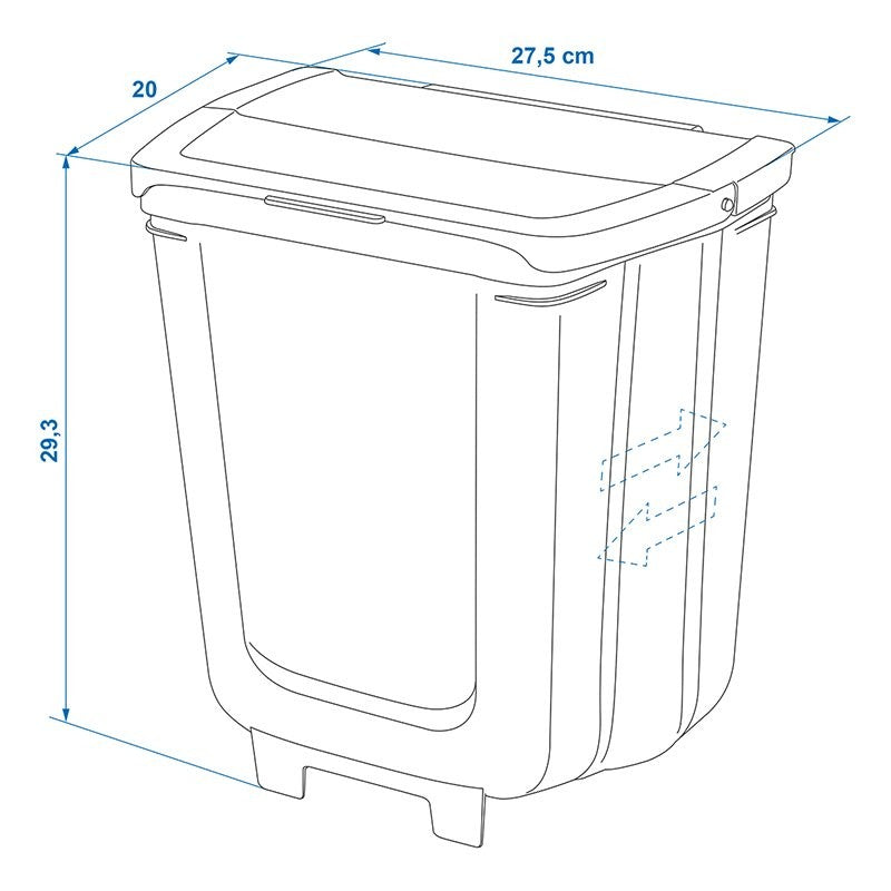 Poubelle 8L pliable pour caravane/camping-car