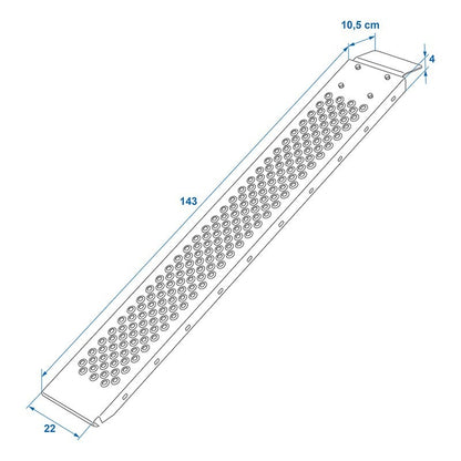 Rampe de chargement acier 150x22,5cm 200kg par pièce