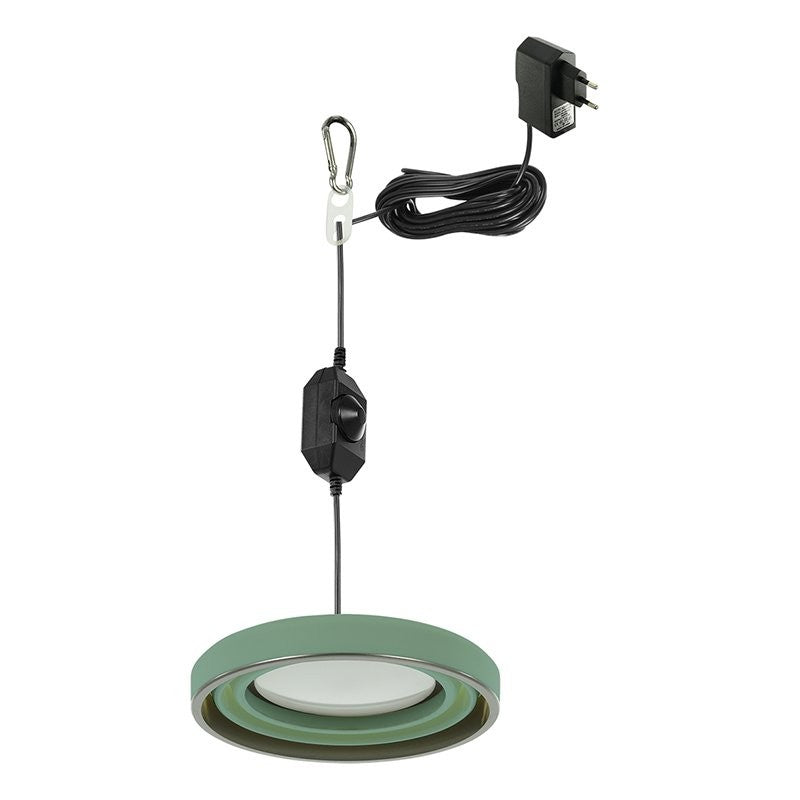 Lampe suspendue LED pliable verte Ø15cm