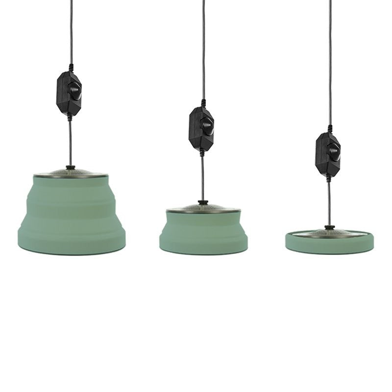 Lampe suspendue LED pliable verte Ø15cm