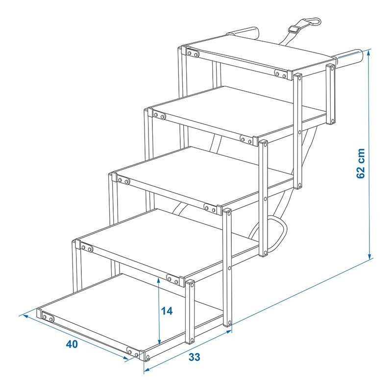 Escalier pour chien pliable en aluminium