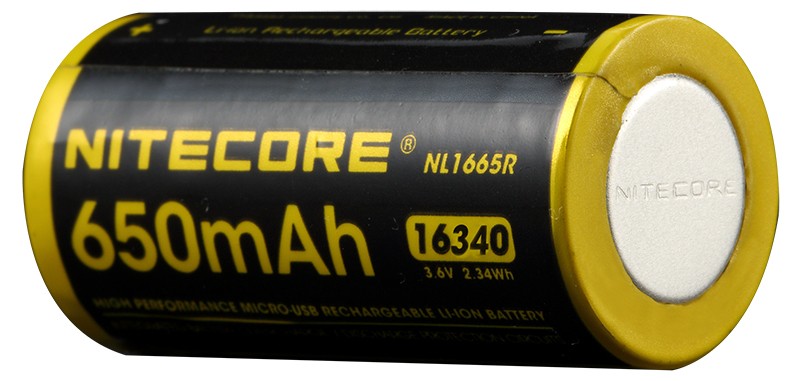 Batterie NITECORE li-ion RCR123A 650 mAh