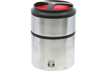 Lunch box isotherme double 1,5 L' PP+Inox Rouge H 18,2 cm  ø 13,2 cm