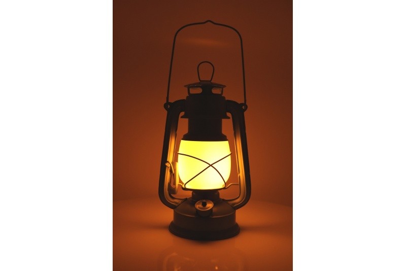 Lampe tempête 24 cm à Led FLAMME |Gris