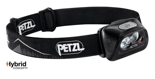 Lampe frontale 350 lumens éclairage rouge PETZL ACTIK - Noir