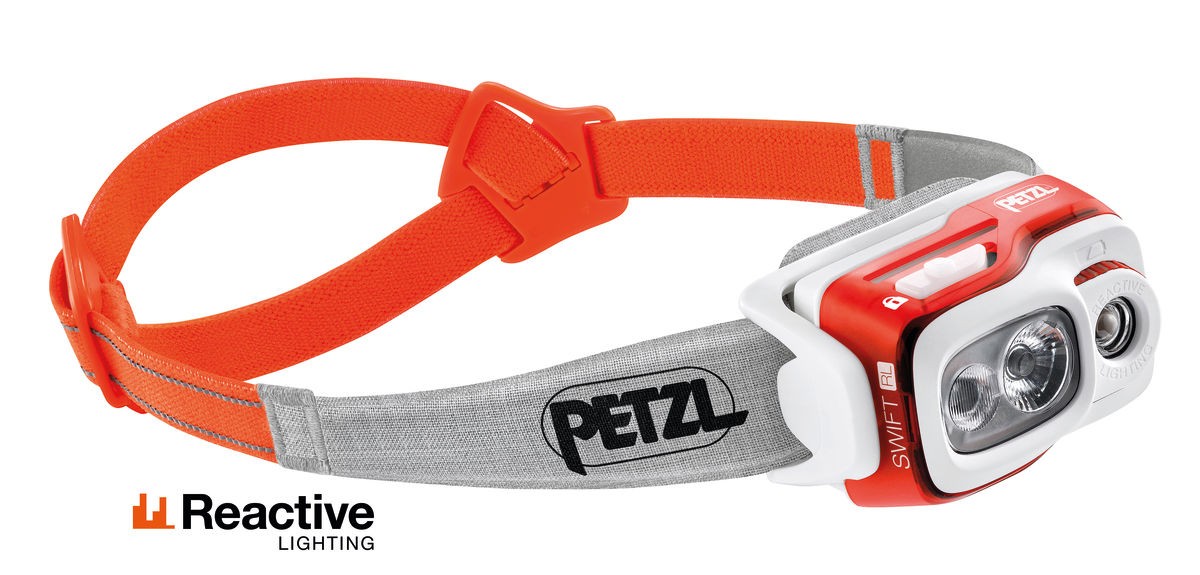 Lampe frontale 900 lumens rechargeable PETZL SWIFT RL orange