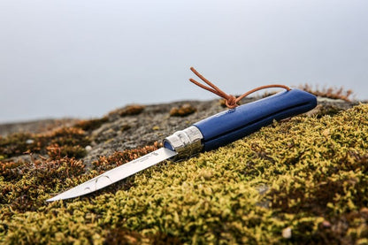 Couteau Opinel n° 8 baroudeur bleu foncé lame inox