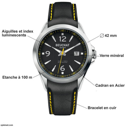 Montre étanche 100 mètres cadran 42 mm - BEUCHAT