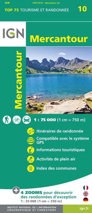 Carte tourisme Mercantour IGN Top 75